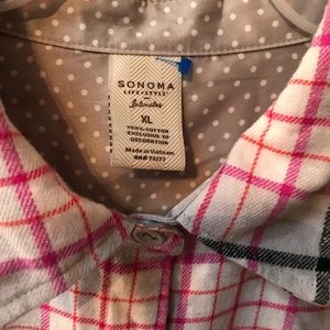 Sonoma long-sleeve flannel sleep shirt XL